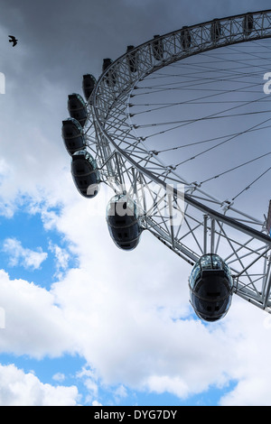 Die Passagier-Kapseln mit dem London Eye. Stockfoto