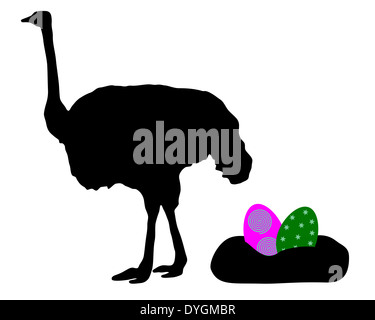 Strauß mit Ostereiern Stockfoto