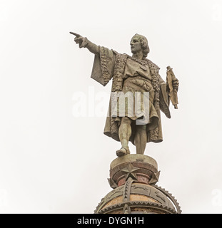 Turm von Columbus befindet sich im Plaza del Portal De La Pau in Barcelona, Spanien Stockfoto