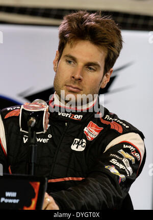 16. April 2014 - ft. Worth, Texas, USA - Apr.16, 2014. Ft. Worth, TX, USA.  Willenskraft während einer Pressekonferenz im Rahmen der IndyCar Racing League-Testfahrten auf dem Texas Motor Speedway in ft. Worth, Tx. (Credit-Bild: © Ralph Lauer/ZUMAPRESS.com) Stockfoto