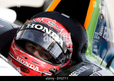 16. April 2014 - ft. Worth, Texas, USA - Apr.16, 2014. Ft. Worth, Tx. Simon Pagenaud #77 beteiligte sich an der IndyCar Racing League-Testfahrten auf dem Texas Motor Speedway in ft. Worth, Tx. (Credit-Bild: © Ralph Lauer/ZUMAPRESS.com) Stockfoto