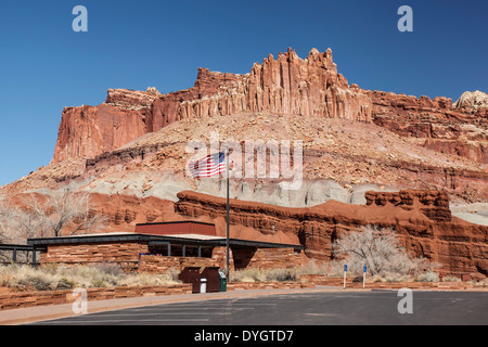 Die Burg und Besucherzentrum, Capitol Reef National Park, Utah, USA Stockfoto