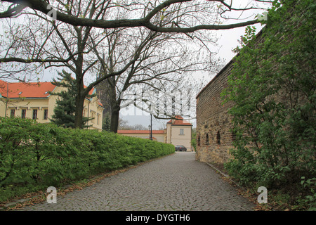 Perle der Architektur und gastronomischen Tourismus, der Hauptstadt der Tschechischen Republik. Die Straßen von Prag, Türmen und Kirchtürmen. Stockfoto