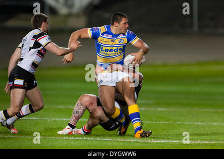 Bradford, UK. 17. April 2014. Ryan Hall in Aktion während des Super League-Spiels zwischen Bradford Stiere und Leeds Rhinos aus Odsal Stadion. Bildnachweis: Aktion Plus Sport/Alamy Live-Nachrichten Stockfoto