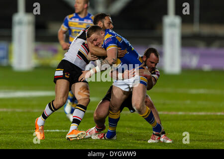 Bradford, UK. 17. April 2014. Ryan Hall in Aktion während des Super League-Spiels zwischen Bradford Stiere und Leeds Rhinos aus Odsal Stadion. Bildnachweis: Aktion Plus Sport/Alamy Live-Nachrichten Stockfoto