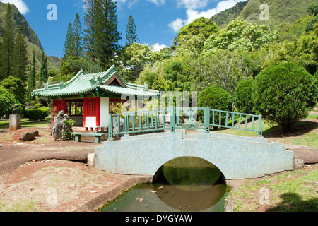 Japanischer Garten im Iao Valley State Park auf Maui Hawaii Stockfoto