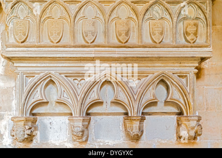 Poblet in Spanien in der Nähe von Barcelona. Kloster Santa Maria de Poblet ist UNESCO-Weltkulturerbe. Stockfoto