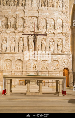 Poblet in Spanien in der Nähe von Barcelona. Kloster Santa Maria de Poblet ist UNESCO-Weltkulturerbe. Stockfoto