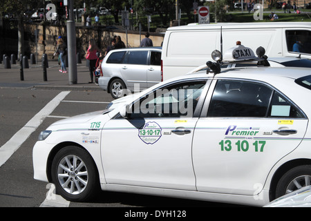 Sydney taxi an der Ampel, lee Street, sydney Stockfoto