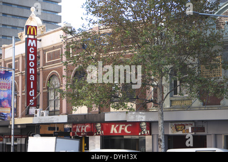 Fastfood-Restaurants auf der George Street, sydney Stockfoto
