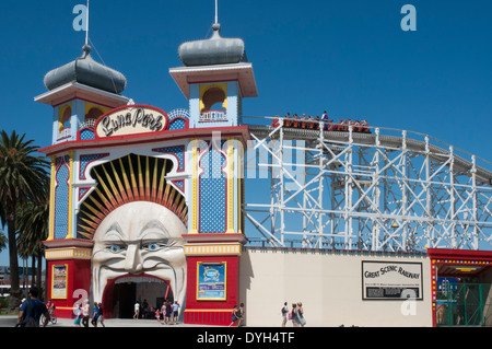 Luna Park in St Kilda auf Port Phillip Bay, Victoria, Australien Stockfoto