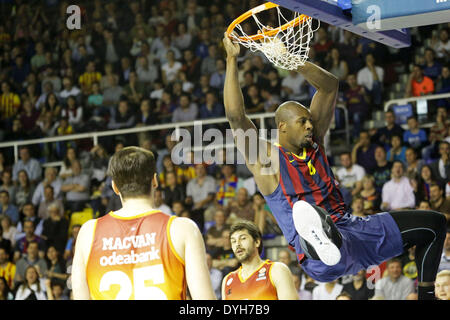 Barcelona, Spanien. 17. April 2014. BARCELONA Spanien-17 Apr. Joey Dorsey im zweiten Spiel der Viertelfinale der Euroleague Basketball-Spiel zwischen FC Barcelona und Galatasaray, spielte im Palau Blaugrana, die 17. April 2014 Foto: Joan Valls/Urbanandsport/Nurphoto Credit: Joan Valls/NurPhoto/ZUMAPRESS.com/Alamy Live News Stockfoto