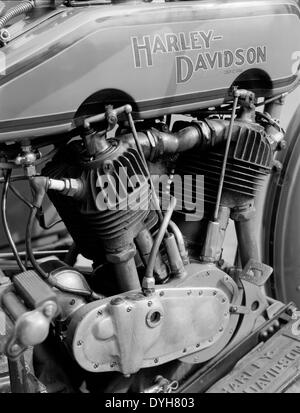 F-Head Harley-Davidson Oldtimer Motorrad Motor detail Stockfoto