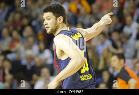 Barcelona, Spanien. 17. April 2014. BARCELONA Spanien-17 Apr. Kostas Papanokolaou im zweiten Spiel der Viertelfinale der Euroleague Basketball-Spiel zwischen FC Barcelona und Galatasaray, spielte im Palau Blaugrana, die 17. April 2014 Foto: Joan Valls/Urbanandsport/Nurphoto Credit: Joan Valls/NurPhoto/ZUMAPRESS.com/Alamy Live News Stockfoto