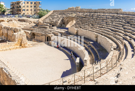 Tarragona, Spanien - 5. Oktober 2013: Ansicht im Roman Amphitheatre in Tarragona Spain.It ist UNESCO-Weltkulturerbe. Stockfoto