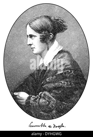 Porträt von Annette von Droste-Hulshoff, 1797-1848, deutscher Schriftsteller und Dichter Stockfoto