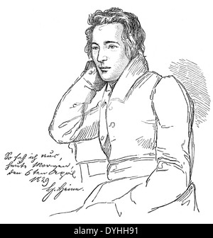 Christian Johann Heinrich Heine, 1797-1856, deutscher Dichter, Schriftsteller und journalist Stockfoto