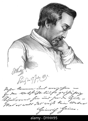 Christian Johann Heinrich Heine, 1797-1856, deutscher Dichter, Schriftsteller und journalist Stockfoto