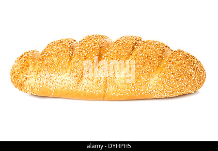 Vollkornbrot, langen Laib, isoliert auf weißem Hintergrund Stockfoto