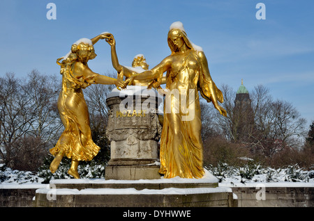 Dresden, Mozartdenkmals Im Park Bürgerwiese Stockfoto