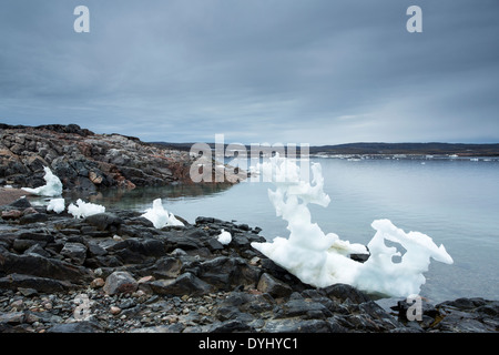 Kanada, Territorium Nunavut, schmelzenden Meereis Melville Halbinsel auf stürmischen Nachmittag in der Nähe von Polarkreis Stockfoto