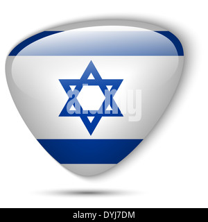 Vektor - Israel Flagge glänzend Knopf Stockfoto