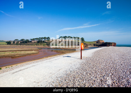 Mündung des Fluss-Otter und Otterton Sims bei Budleigh Salterton, Devon, England, UK Stockfoto