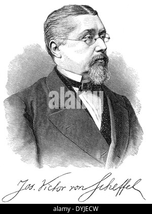 Porträt von Joseph Victor von Scheffel, 1826-1886, ein deutscher Dichter und Schriftsteller Stockfoto