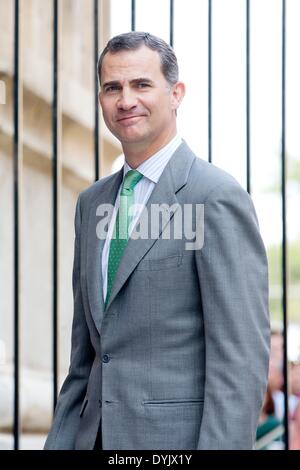 Spanische Kronprinz Felipe besucht eine Masse um Ostersonntag an der Kathedrale von Palma De Mallorca in Palma De Mallorca (Spanien), 20. April 2014-Marke. Foto: Patrick van Katwijk kein Draht-SERVICE Stockfoto