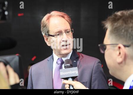 Peking, China. 20. April 2014. Johan de Nysschen, President von Infiniti bei Interview in 2014 Beijing International Automotive Exhibition. Bildnachweis: Shui Ta Shan/Alamy Live-Nachrichten Stockfoto