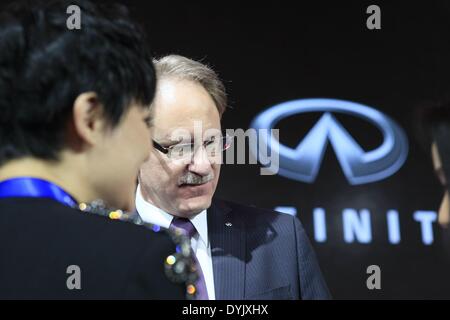 Peking, China. 20. April 2014. Johan de Nysschen, President von Infiniti bei Interview in 2014 Beijing International Automotive Exhibition. Bildnachweis: Shui Ta Shan/Alamy Live-Nachrichten Stockfoto