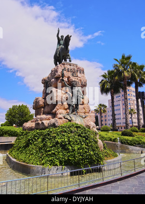 Pferd-Denkmal auf der Plaza de Espana in Palma De Mallorca, Balearen, Spanien Stockfoto