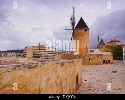 Windmühle in Palma De Mallorca, Balearen, Spanien Stockfoto