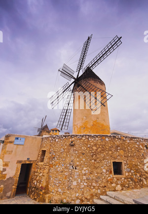 Windmühle in Palma De Mallorca, Balearen, Spanien Stockfoto