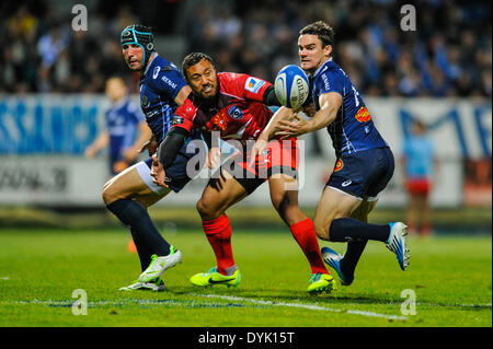 Castres, Frankreich. 18. April 2014. Top14 Herren Rugby Union. Castres gegen Montpellier. Max EVANS (co) © Aktion Plus Sport/Alamy Live-Nachrichten Stockfoto