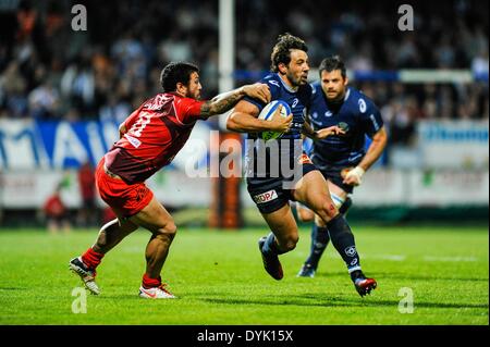 Castres, Frankreich. 18. April 2014. Top14 Herren Rugby Union. Castres gegen Montpellier. Remi LAMERAT (co) © Aktion Plus Sport/Alamy Live-Nachrichten Stockfoto