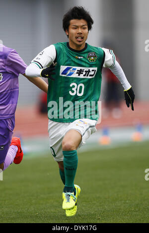 20. April 2014 - Fußball /Soccer: 2014 J3 League-Spiel zwischen SC Sagamihara 2-1 Fujieda MYFC Sagamihara Gion Stadium, Kanagawa, Japan. Bildnachweis: AFLO SPORT/Alamy Live-Nachrichten Stockfoto