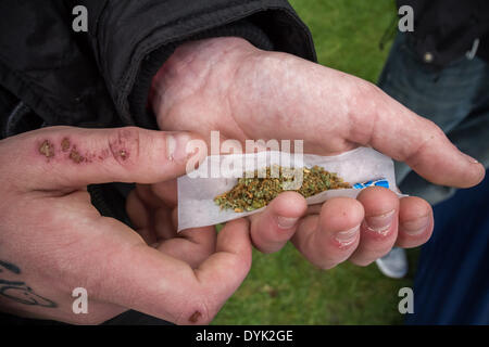 London, Großbritannien. 20 Apr, 2014. Die jährlichen 420 Pro Cannabis Rallye im Londoner Hyde Park Credit: Guy Corbishley/Alamy leben Nachrichten Stockfoto