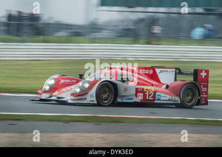 Towcester, UK. 20. April 2014. Die Rebellion Racing #12 Lola B12/60 – Toyota angetrieben von NICOLAS PROST, NICK HEIDFELD und MATHIAS BECHE während den 6 Stunden von Silverstone 2014 in Silverstone in Towcester, Vereinigtes Königreich. Bildnachweis: Gergo Toth/Alamy Live-Nachrichten Stockfoto