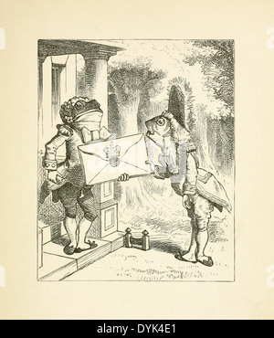John Tenniel (1820-1914) Illustration aus Carrolls "Alice im Wunderland" veröffentlichte im Jahre 1865. Frosch und Fisch Lakaien Stockfoto