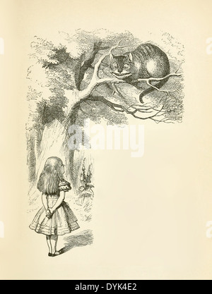 John Tenniel (1820-1914) Illustration aus Carrolls "Alice im Wunderland" veröffentlichte im Jahre 1865. Grinsenden Cheshire Cat Stockfoto