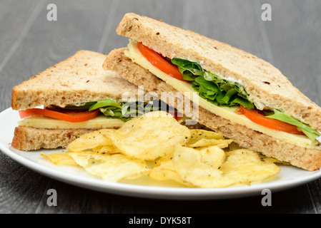 Ein Käse und Tomaten-Sandwich - Studio gedreht Stockfoto