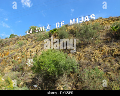 Eine Ansicht des Zeichens in La Cala De Mijas an der Costa Del Sol Stockfoto