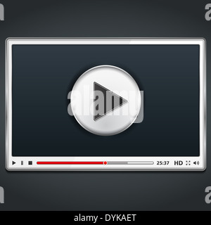 Weiße video Player-Vorlage Stockfoto