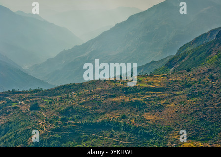 Blick vom Kalinchok Photeng auf das Kathmandu-Tal, Nepal Stockfoto
