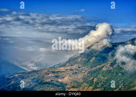 Blick vom Kalinchok Photeng auf das Kathmandu-Tal, Nepal Stockfoto