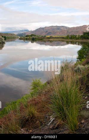 Schöne outdoor-Szene von der Küstenlinie von Pend Oreille River Stockfoto