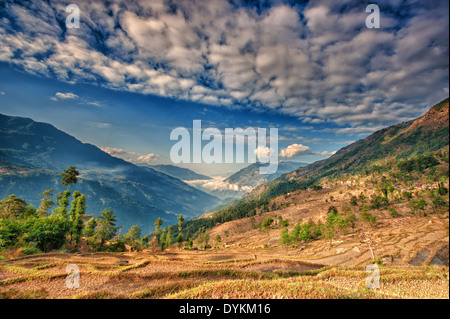 Blick vom Kalinchok Photeng auf das Kathmandu-Tal, Nepal Stockfoto