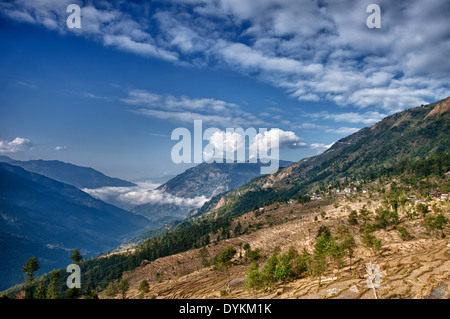 Blick vom Kalinchok Photeng auf das Kathmandu-Tal, Nepal Stockfoto