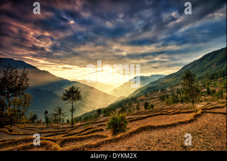 Blick vom Kalinchok Photeng auf das Kathmandu-Tal, Nepal Stockfoto